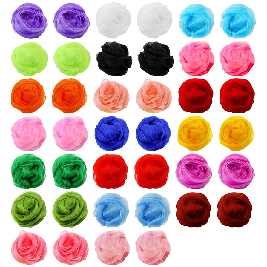 Amazon.com: Jucoan 40 Pack Colorful Dance Scarves for Kids