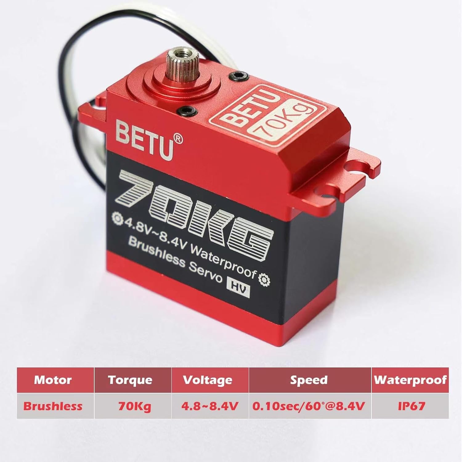 70kg Brushless Servo, Waterpoof Servo, High Torque Servo Compatible with 1/5，1/6, 1/8, 1/10 RC Car/Robot/Boat
