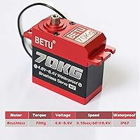 Vista 4 de 154.3 lbs Servo, Waterpoof Servo, servo de alto par compatible con 1/5,1/6, 1/8, 1/10 RC coche/robot/barco