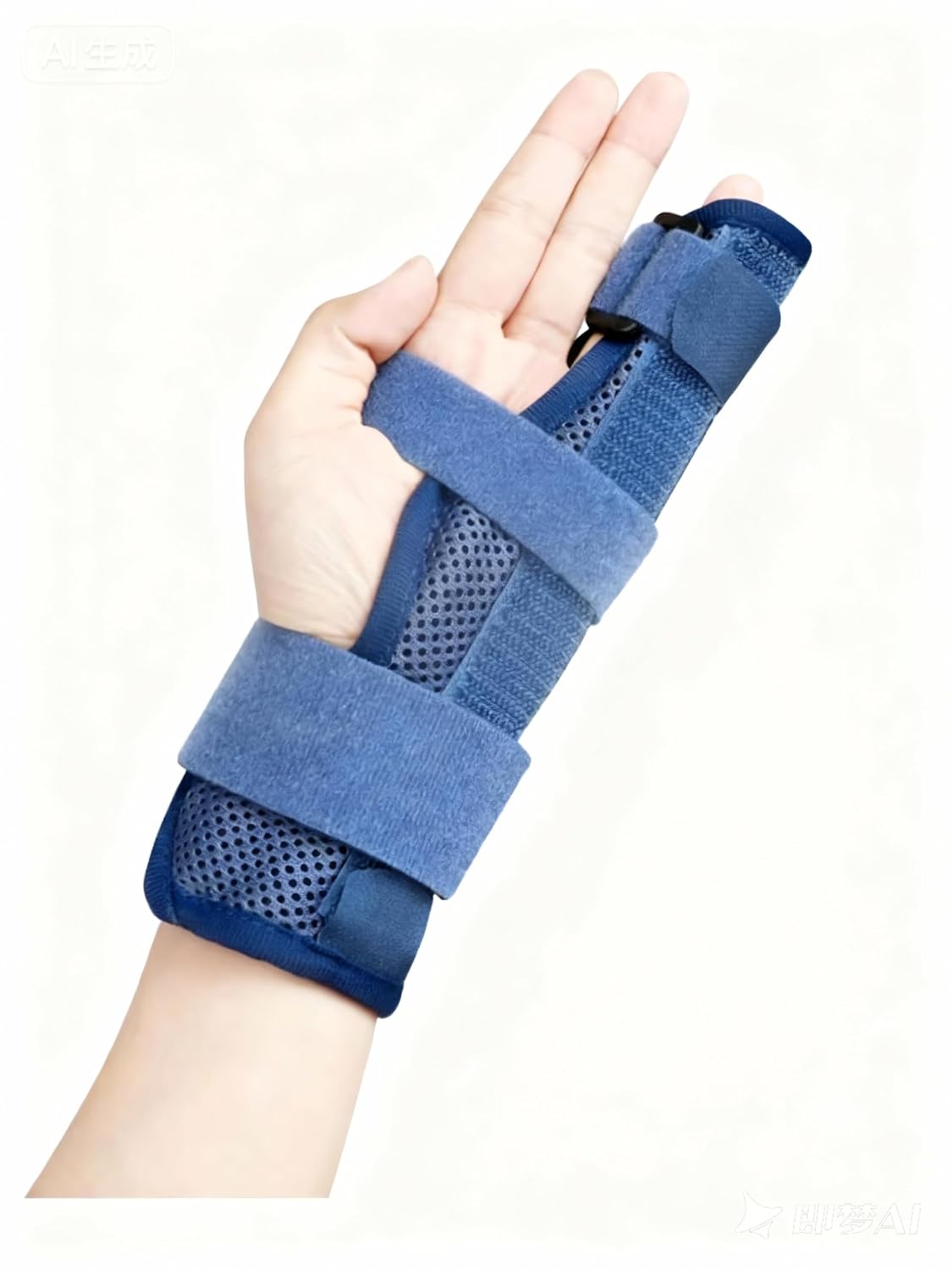 Finger Splint Brace with Wrist Support Adjustable Two-Finger Immobilizer for Pinky Middle Ring Finger Metacarpals & Knuckles (Small)