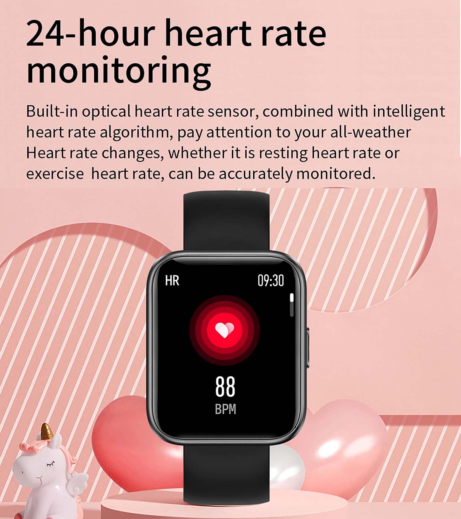Smartwatch prowadzenie rozmów telefonicznych z głośnikiem, ekran dotykowy 1,7", bezpośrednie parowanie ze słuchawkami Bluetooth, bezprzewodowa, pamięć muzyczna, funkcja Whatsapp, ciśnienie krwi,