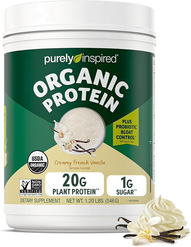 Plant-Based Protein Powder for Men & Women, Creamy French Vanilla (16 Servings) - Vegan & Organic - 20g of Pea Protein Powder for Smoothies & Shakes - Dairy-Free, & Gluten-Free