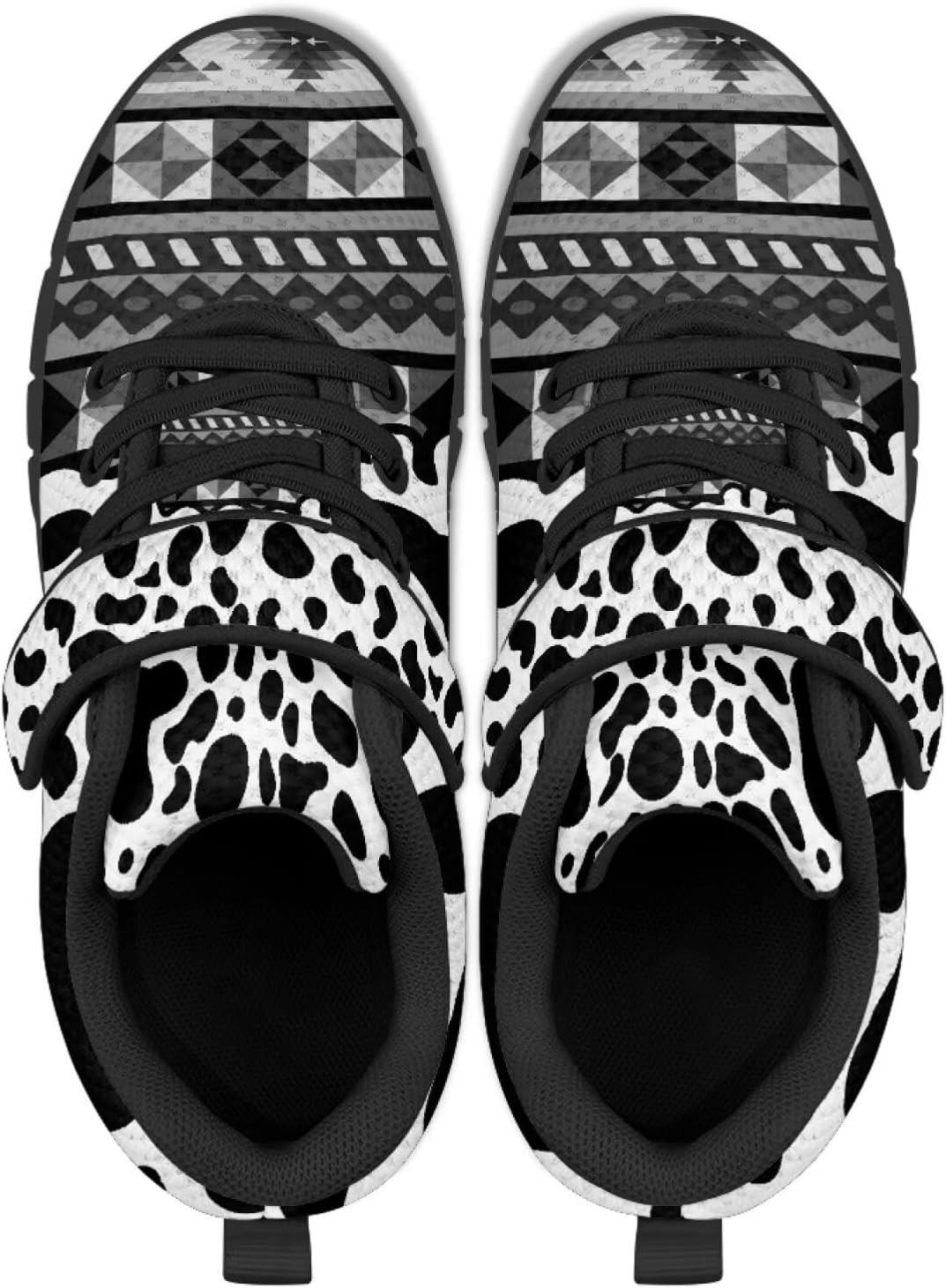 Children's Single Buckle Sneakers Animal Print Running Shoes Anti-Skid Mesh Sneakers for Walking