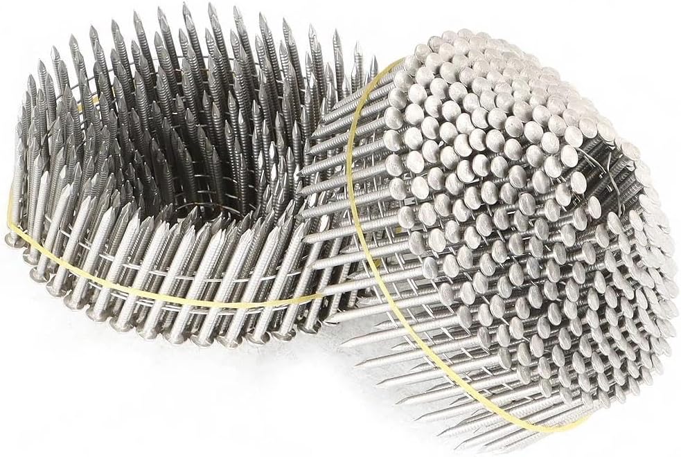 for 1-1/2” ×.09” 15 Degree Coil Ring Shank Stainless Steel Siding Nails 1200Pcs