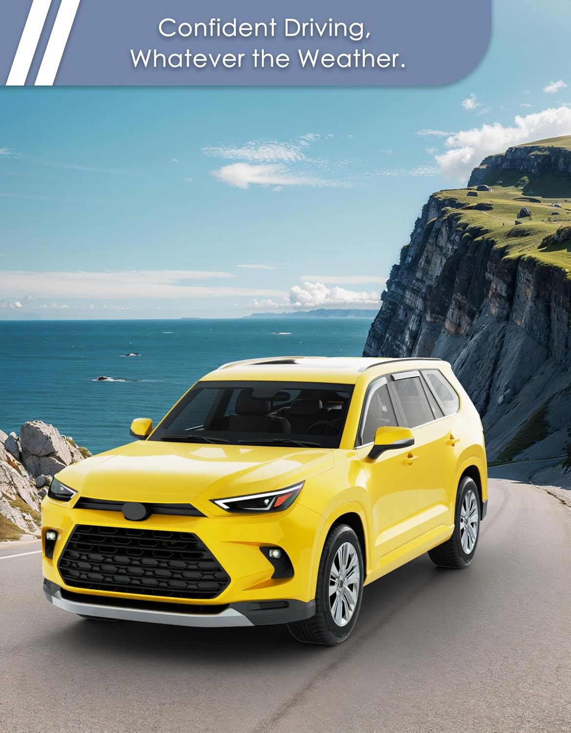 in-Channel Window Rain Guard for Fit for Toyota Grand Highlander 2024 2025 2026 Rain Guards Side Window Visors Low Profile Vent Visor Window Deflectors Vent Shades Car Accessories-4pcs