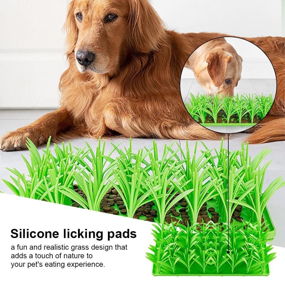 Lick Mat Per Cani Tappetino Lick Lawn Per Gatti - Silicone, Slow Feeding, Antiscivolo Tappetino Erba Gatto - 13