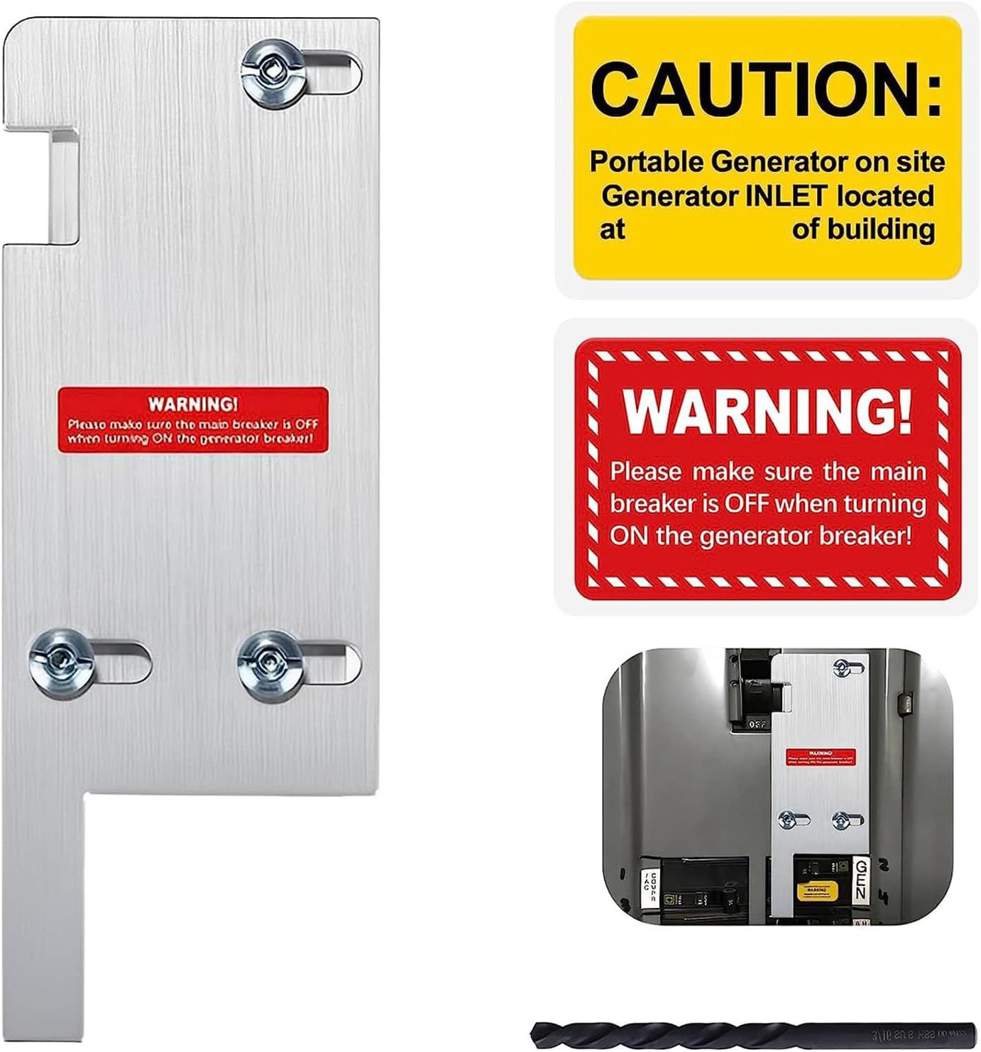 Aupoko Generator Interlock Kit Compatible with Square D Vertical 150 and 200 AMP Panels, 3 1/4 to 4 Inch Spacing between main and generator breaker, for Safe Usage of Portable Power During Outage