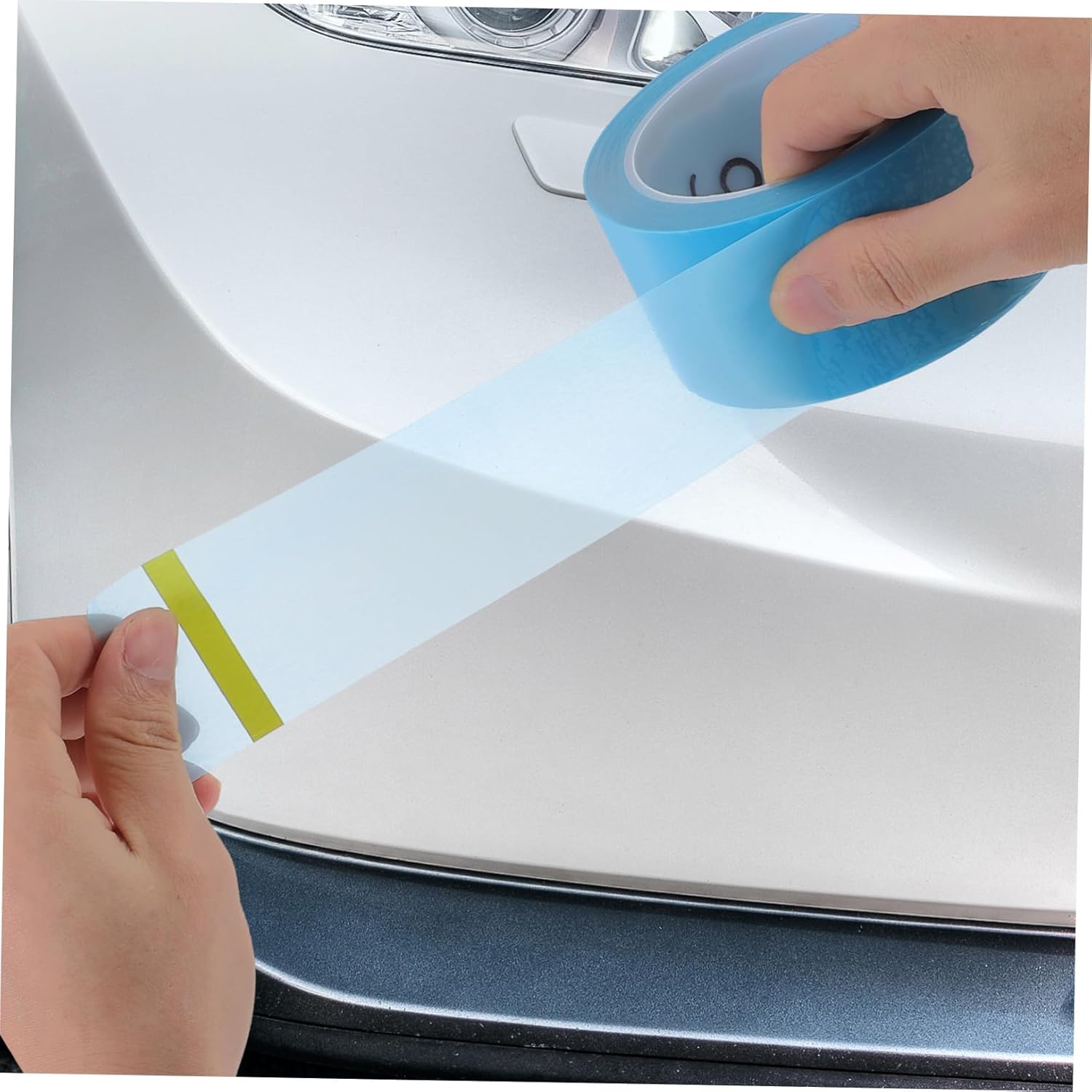 5 Rolls Car Masking Tape Assorted Widths Pet Material High Temperature Resistant Auto Paint Tape for Curved Surfaces Adhesive for Automotive and DIY Projects Random Color