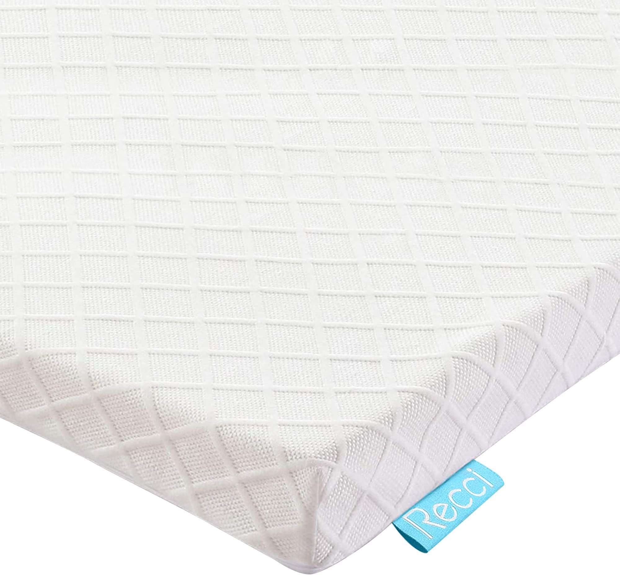 RECCI Memory Foam Mattress Topper Double Bed - Pressure Relief Mattress Topper for Back Pain with Hypoallergenic Bamboo Viscose Cover - Removable & Washable, CertiPUR-EU (Double Size - 135x190x5cm)