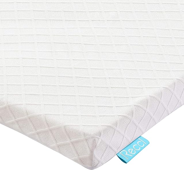 RECCI Memory Foam Mattress Topper Single Bed - Single Mattress Topper for Back Pain with Removable & Washable Bamboo Viscose Zipped Cover, CertiPUR-EU (Single Size - 90x190x5cm)