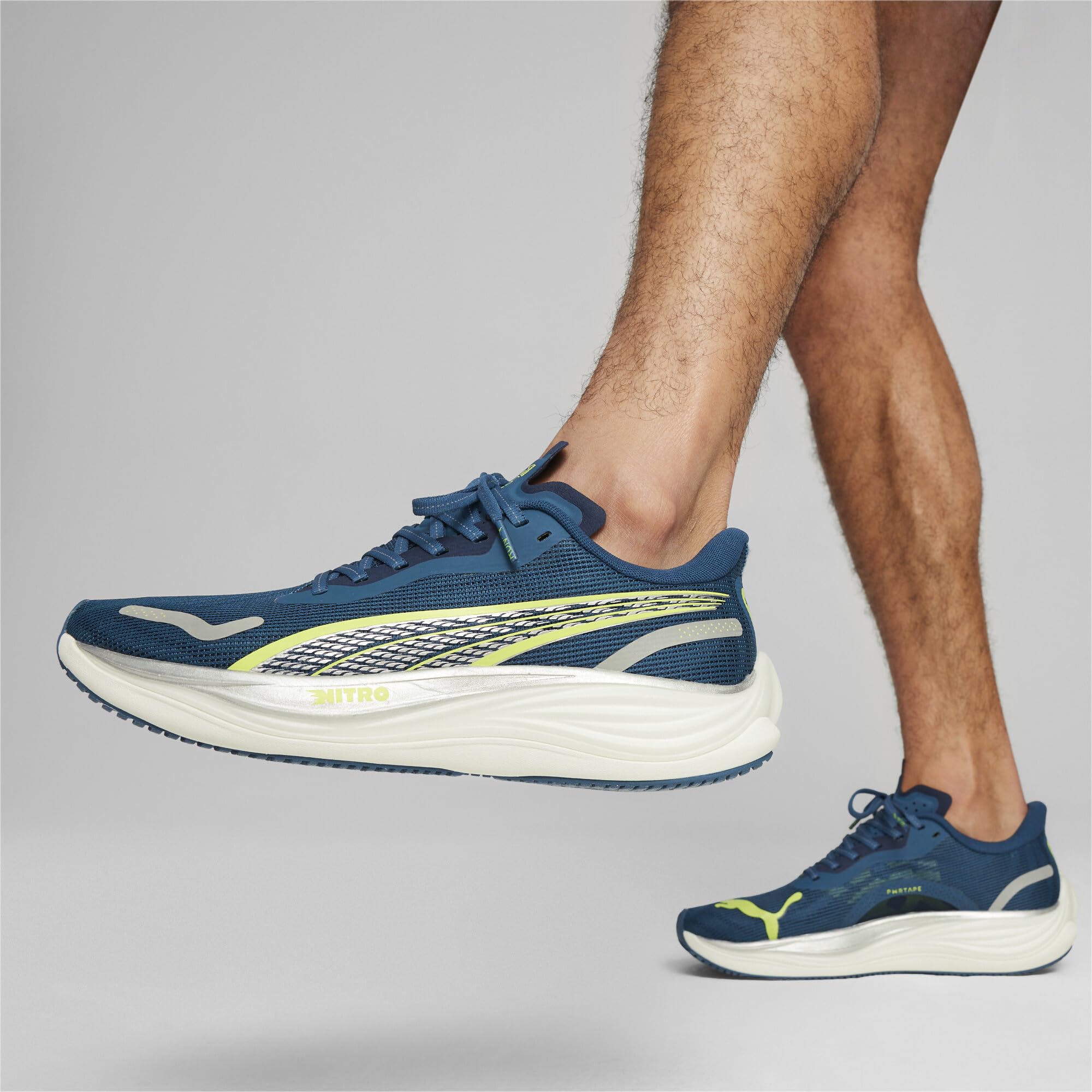 Puma Hombres Velocity Nitro 3 Zapatillas para Correr Zapatilla Neutral Ocean_Tropic/Lime_Pow/Puma_Silver - Color Petróleo