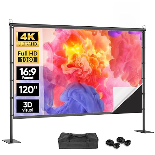 Outdoor Projector Screen with Black Backing - 120 inch Portable