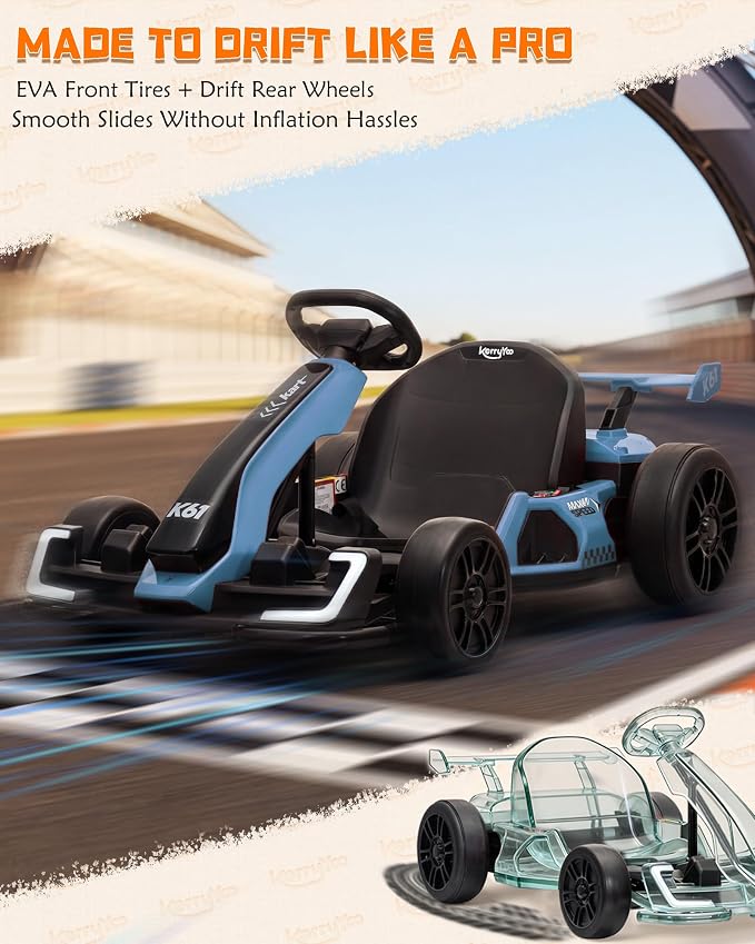 KerryYoo K61 Go Kart eléctrico con asiento ajustable miniatura 3