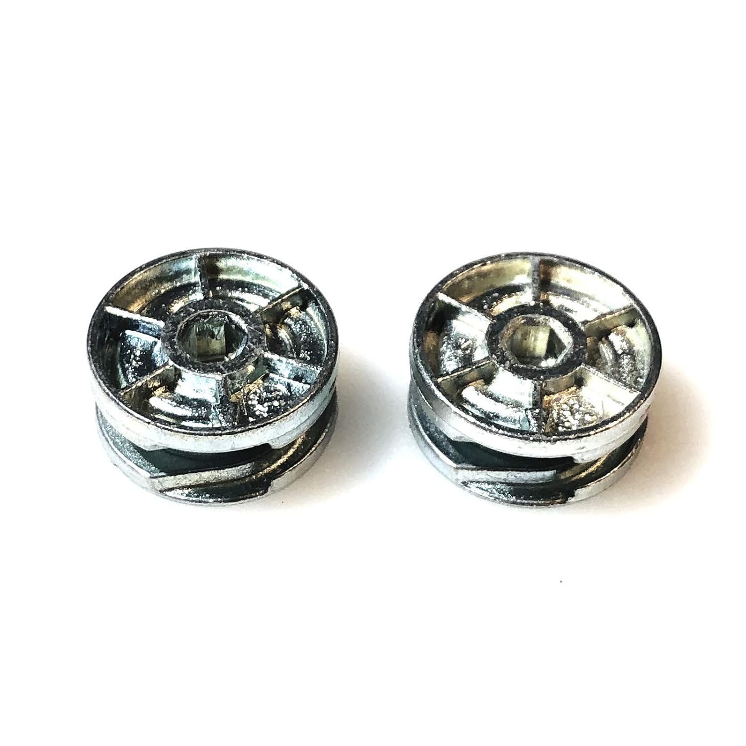 ReplacementScrews Cam Wheel Locks Compatible with IKEA Part 115349 | (TYSSEDAL, HEMNES), 25mm Spiral Cams, Small Version, Furniture Connector, Pack of 2