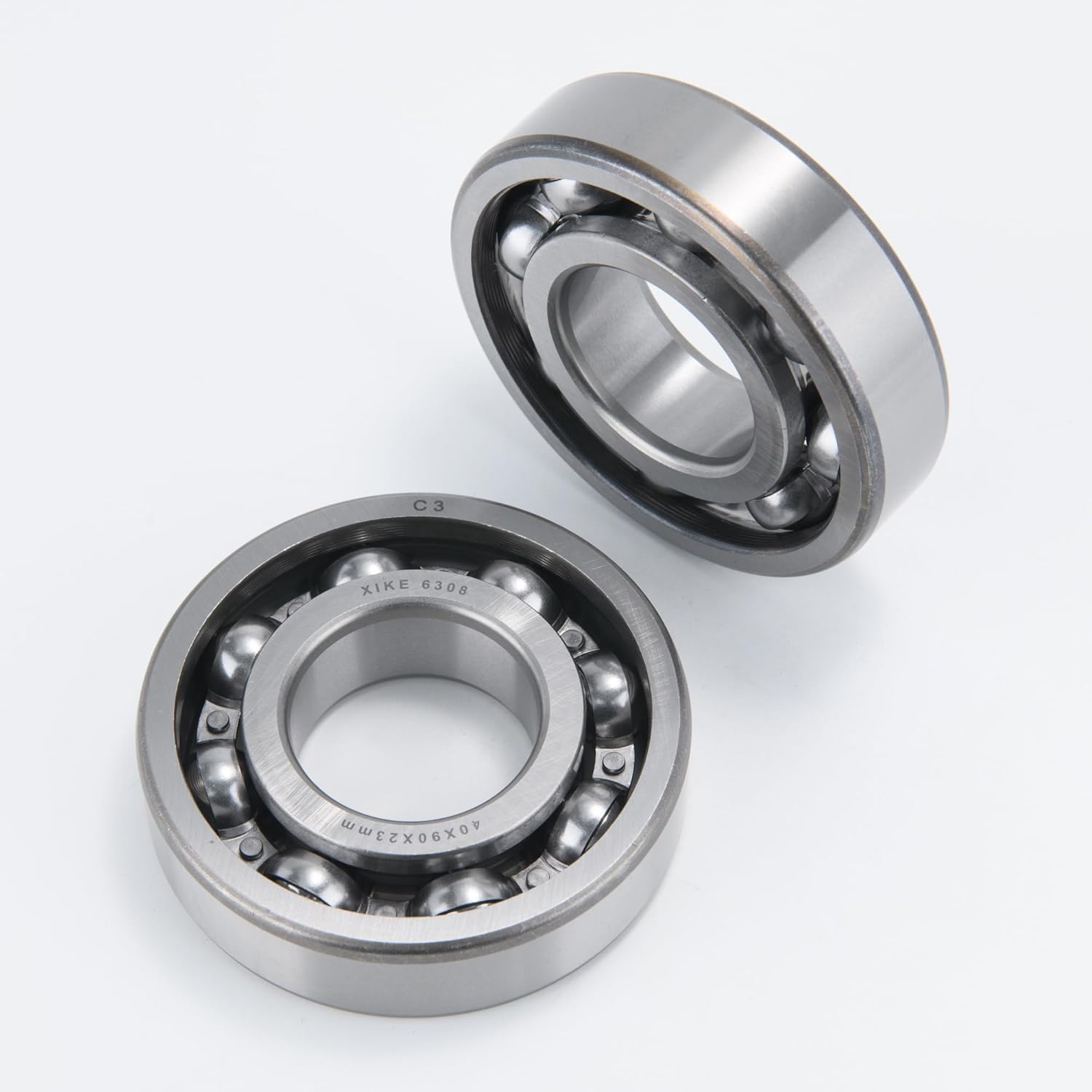 XiKe 2pcs 6308-C3 Deep Groove Ball Bearing ID 40 x OD 90 x Width 23mm,Open Style Seal with Clearance C3,Used for Low-power Electric Motors,Automobile and Tractor Gearboxes,General Machines, Tools, Etc