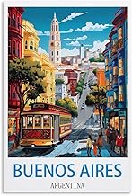 LNUYTIRU Buenos Aires Argentina Vintage Travel Poster 12x18inch(30x45cm) Canvas Posters Wall Art Picture Prints Bedroom Decor