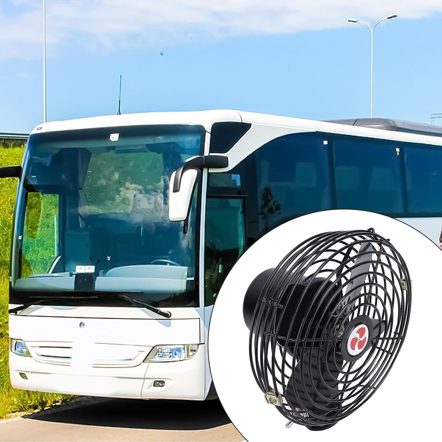 Metal 12V 24V Truck Fan Quiet Cooling Systems For Buses Cabins Boats And Commercial Vehicles Long Distance Driving