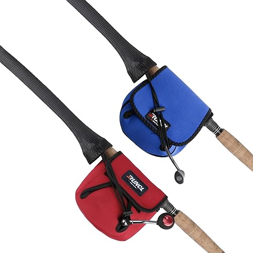 Miniatura 34 de RUNCL Fundas para caña de pescar y bolsas de carrete, calcetines de caña de hilar/fundición y cubiertas de carrete de spinning/baitcasting, solución
