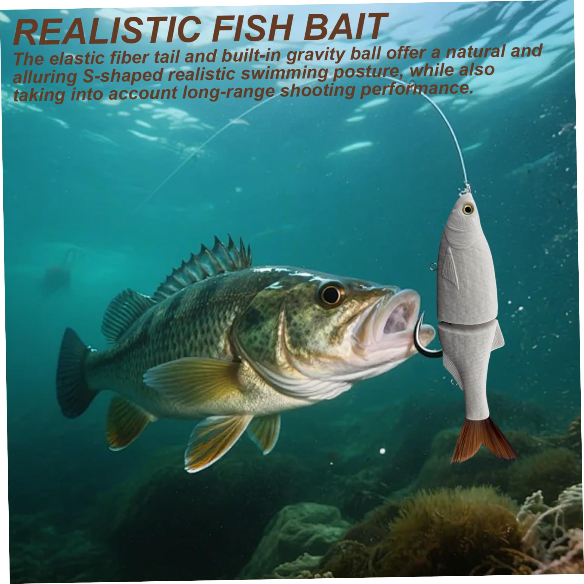 Cebos deslizantes para lubina | Señuelos de Pesca, señuelos de Pesca en Blanco sin Pintar Escamas de Pescado talladas a Mano Cola de filamento Cebo Dorado para lubina, Trucha, Lucio
