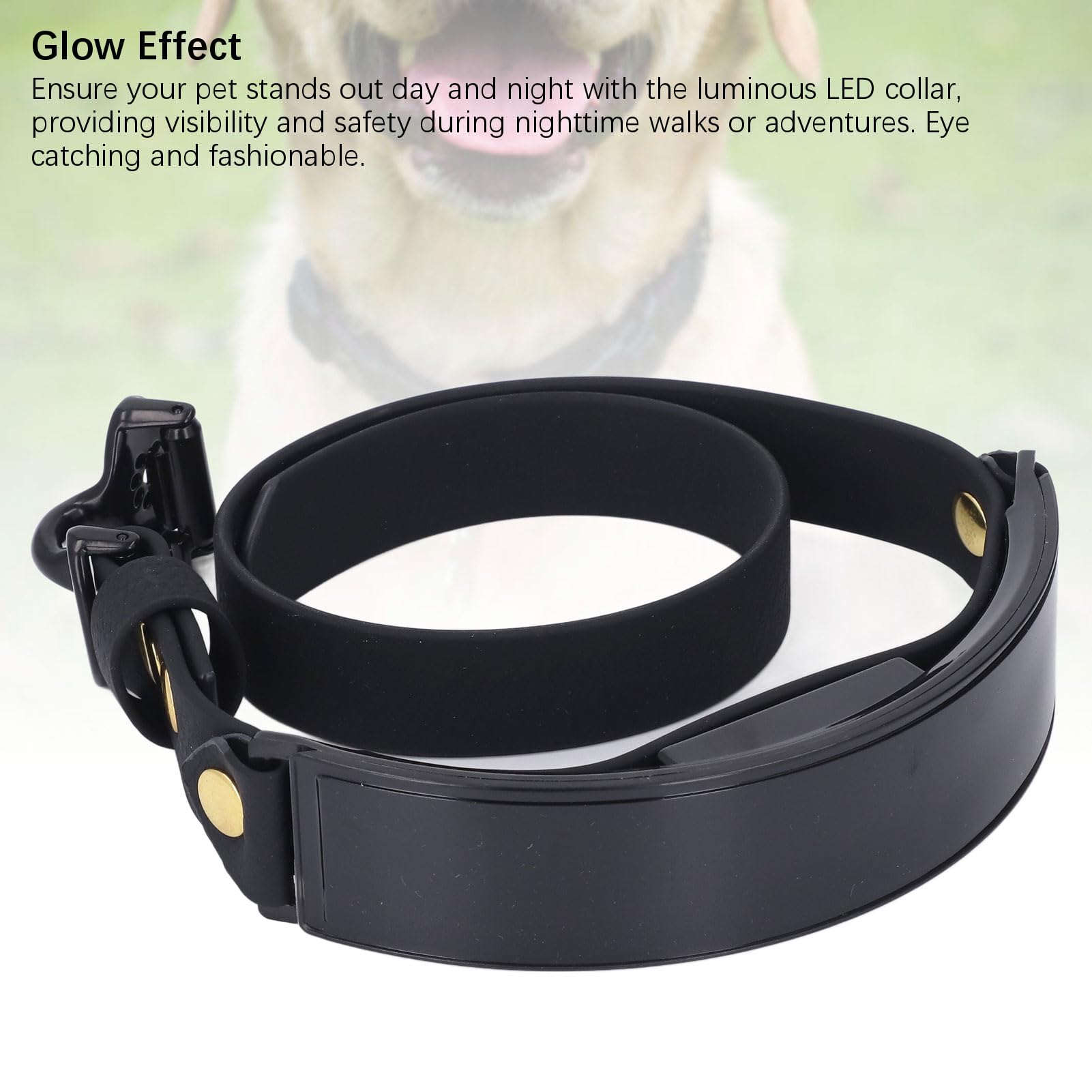 Collare per Cani a LED, Collare per Cani Illuminato Digitale Ricaricabile, Collare di Sicurezza per Cani con Schermo Intelligente Fai-da-te Alla Moda Che Si Illumina Al Buio,