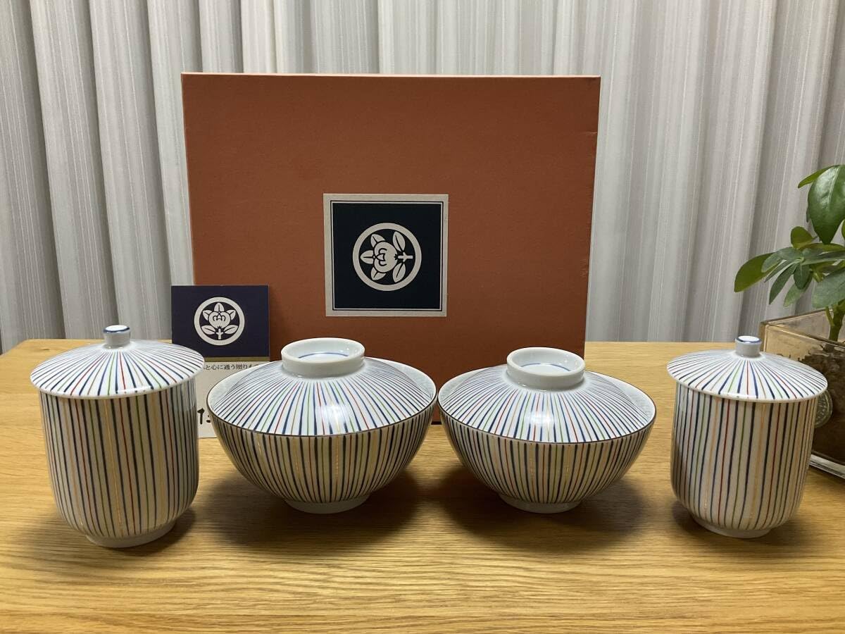 Amazon.co.jp: ＊ たち吉橘吉 彩とくさ 夫婦揃睦揃 蓋付き夫婦湯呑み蓋 