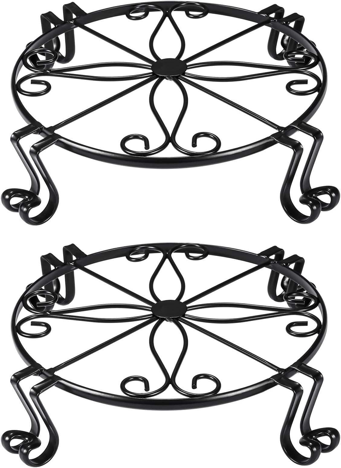 YueTong 10 Inch Big Plant Stands for Indoor Plants|2 Pack Outdoor Flower Stand|Metal Plant Stand Outdoors for Tall and Big Planters| Planter Holder for Patio