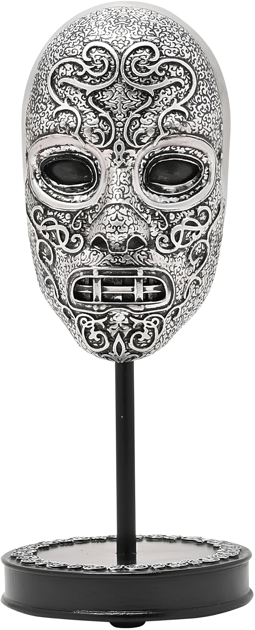 Widdop Harry Potter Death Eater Mask Figurine – Small Dark Arts Collectable by Widdop – Intricate Silver Resin Sculpture for Home Décor, Table Display & Party Decorations (18.5 cm)