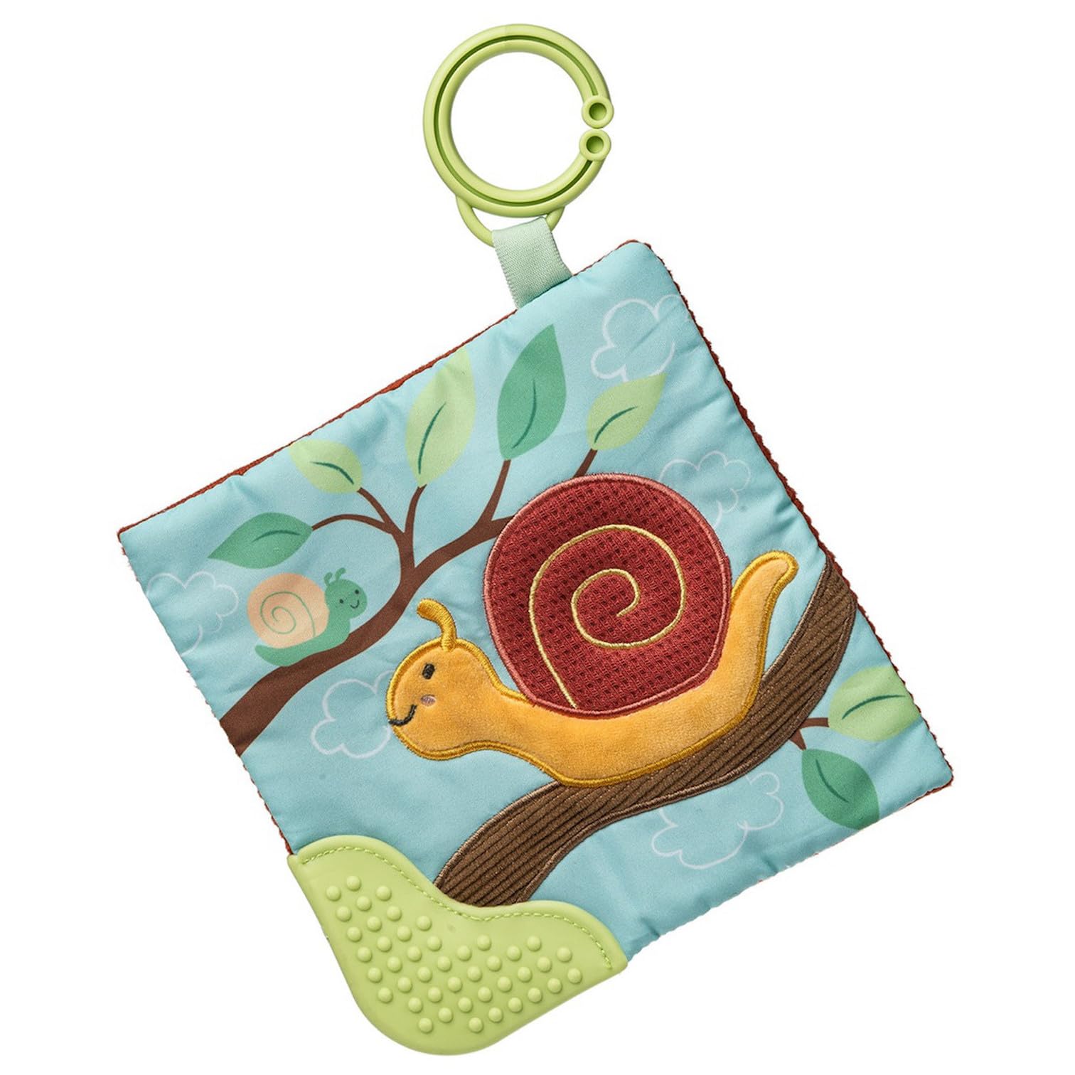 Mary Meyer Crinkle Teether Toy with Baby Paper and Squeaker, 6 x 6-Inches, Skippy Snail