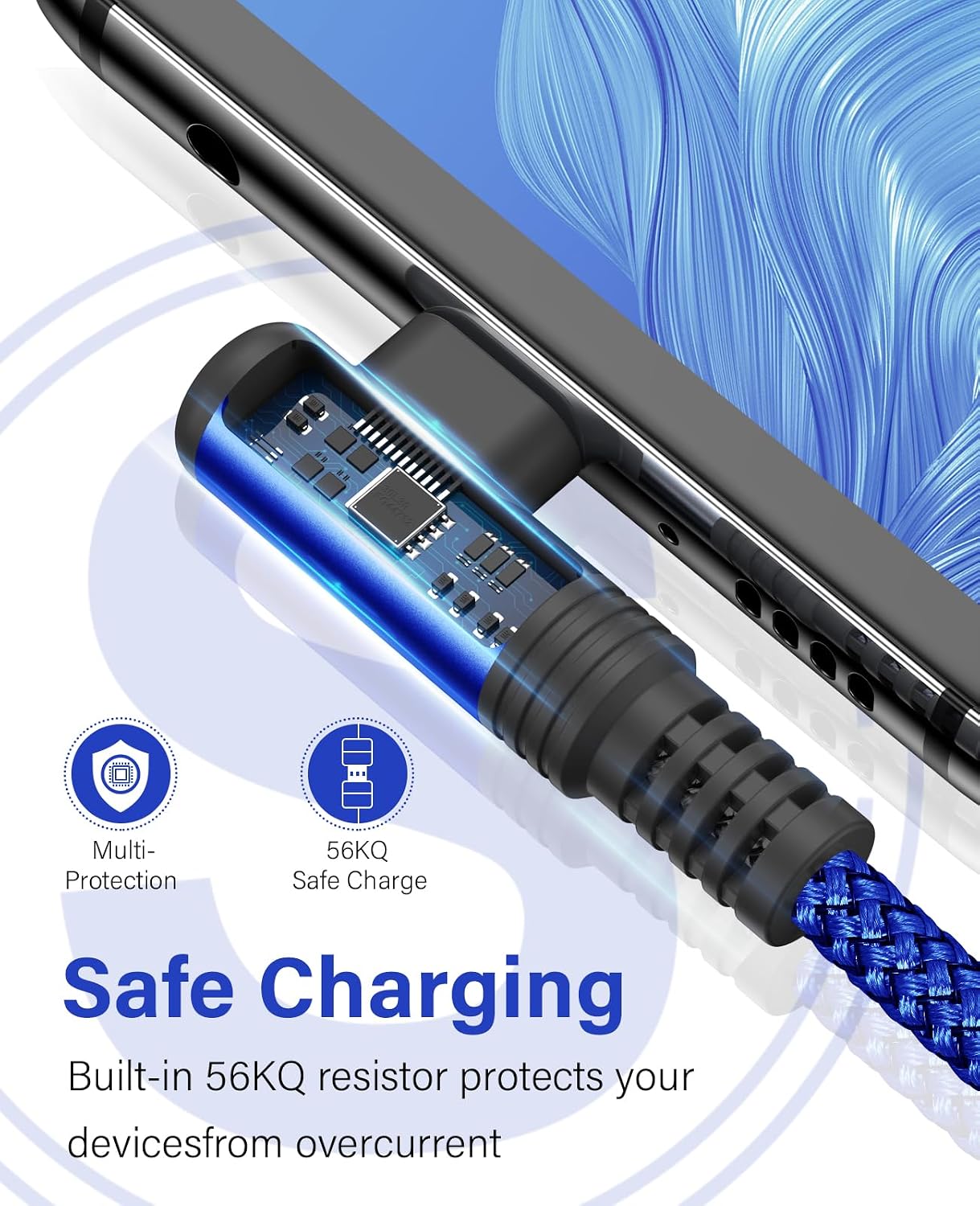 USB to USB C Cable 3.3ft 2-Pack 3.1A Fast Charging Right Angle CarPlay Cord