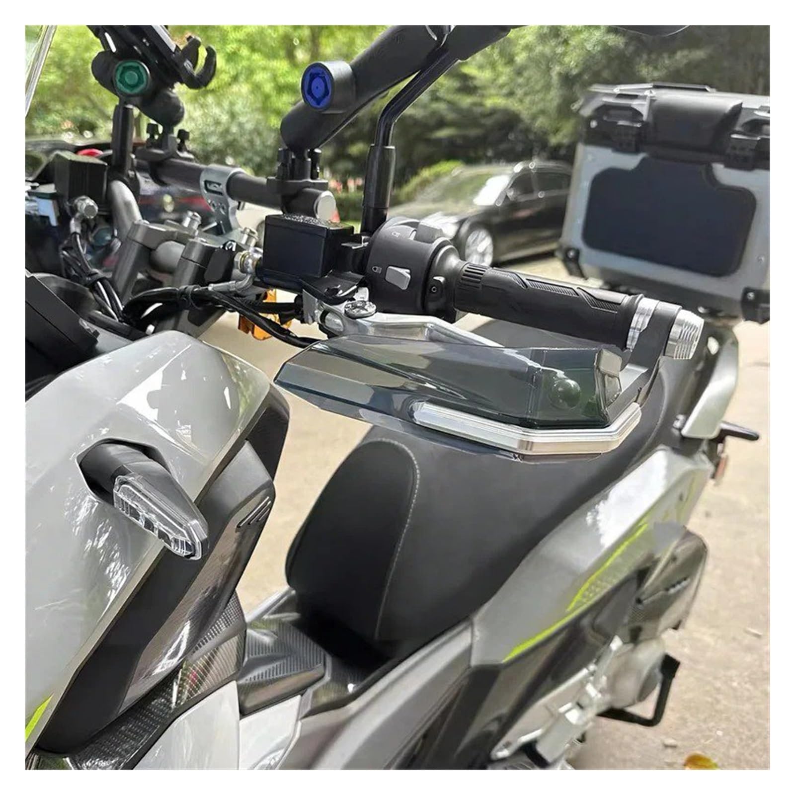 Paramani Antivento Per SUZUKI GSR 600 400 GSR400 GSR600 GSR750 Moto Paramani Scudo Protezione Della Mano Parabrezza Protection Manubrio(Silver)