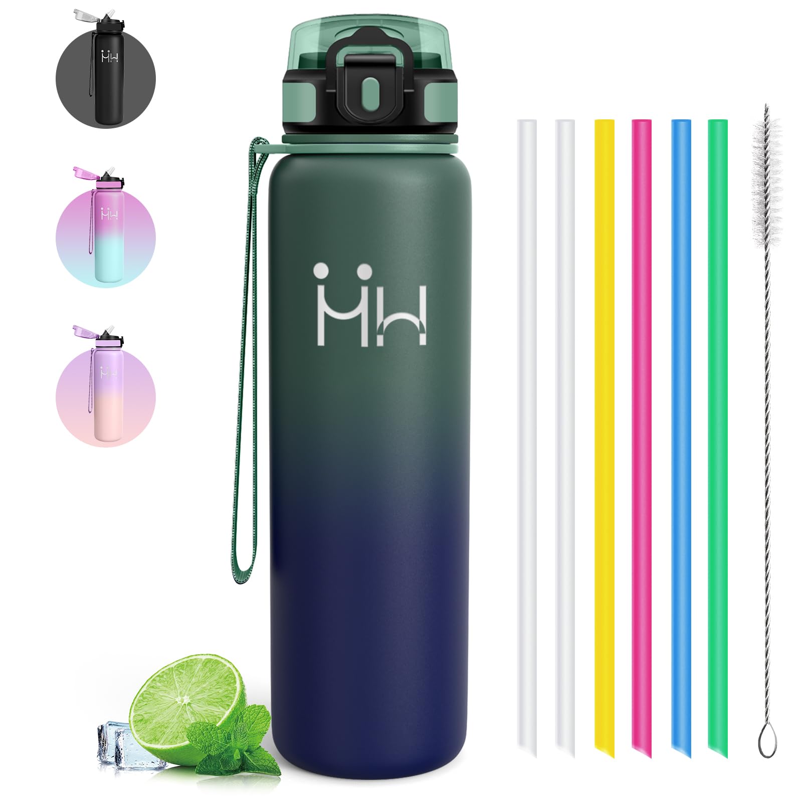 Thermal Bottle 1 Litre - Leakless Thermal Bottle - Thermal Water Bottles with Straw - Keeps Hot for 12 Hours/Cold 24 Hours, Thermal Water Bottles for Fitness, Hiking, Camping, Yoga