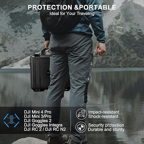Miniatura 6 de Lekufee Funda rígida impermeable compatible con DJI Mini 4 ProDJI Mini 3 ProMini 3 DroneDJI RC 2DJI RC N2N1DJI Goggles 2DJI Goggles IntegraDJI RC