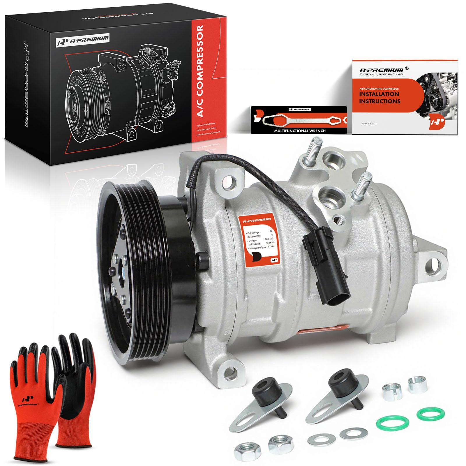 A-Premium Condizionatore d'aria Compressore AC con frizione compatibile con Dodge Charger 2006 Magnum & Chrysler 300 2005-2006, V6 3.5L