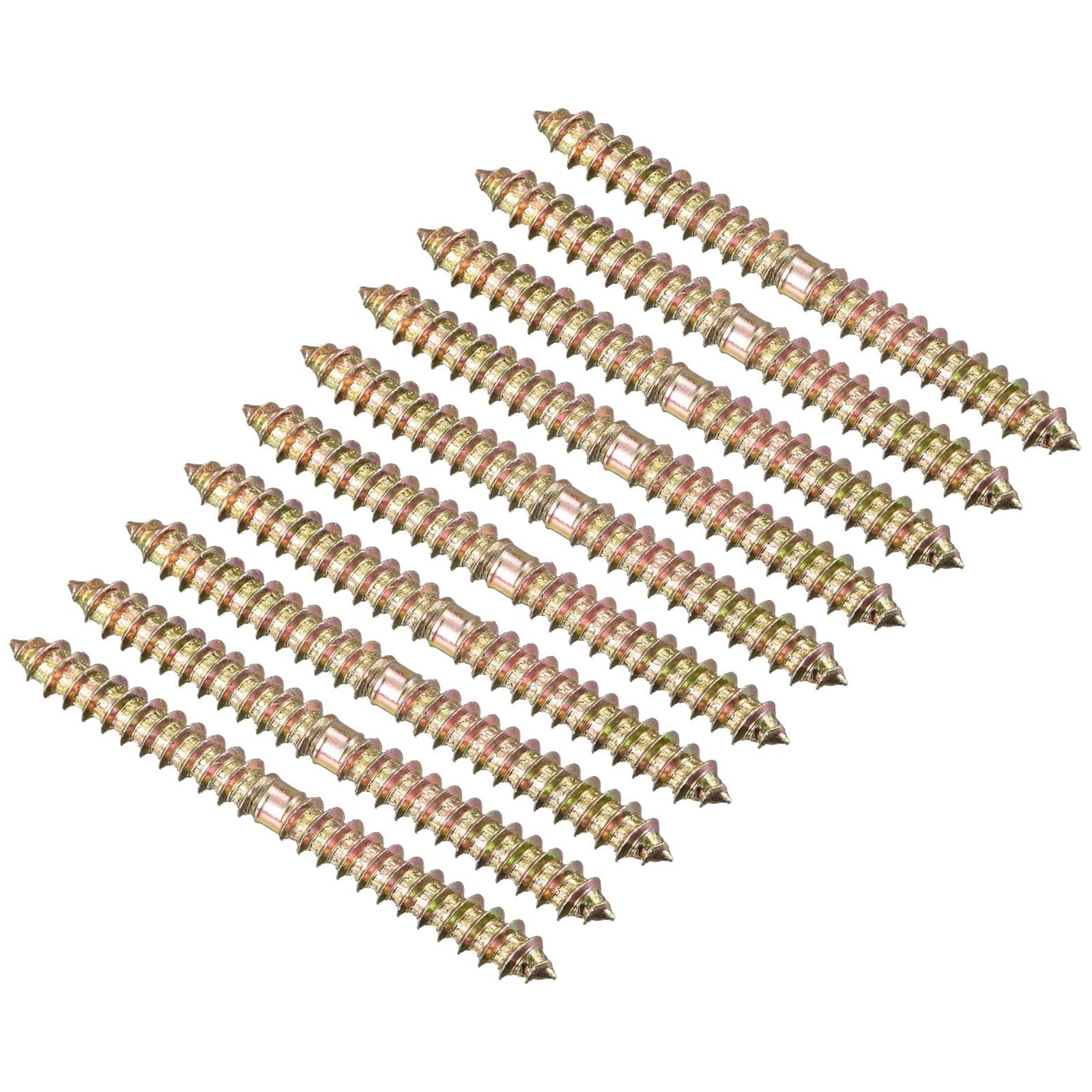 TOP-VIGOR 24Pcs Hanger Bolts, M6x70mm Double Ended Self-Tapping Thread Wood to Wood Dowel Screws, Double Ended Dowel Screws