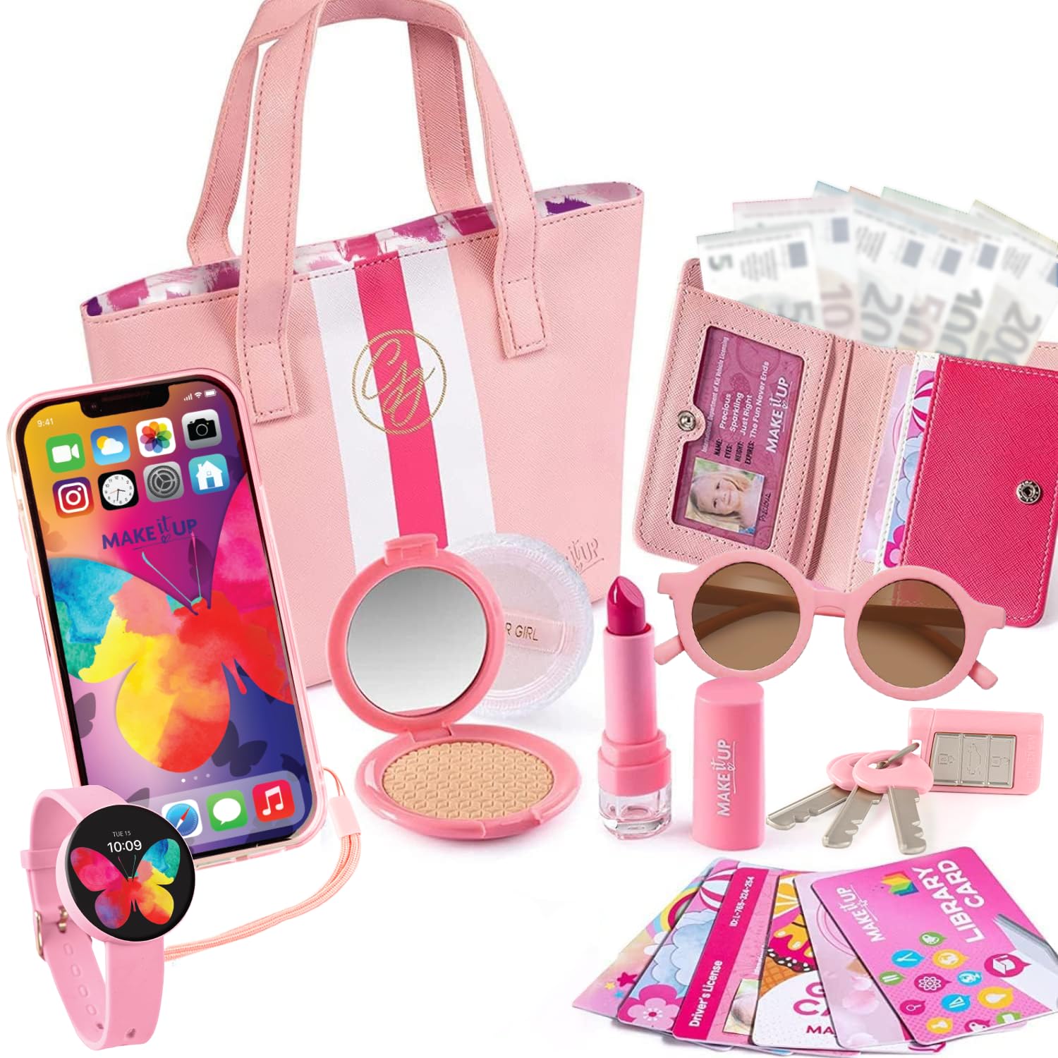 Iqimott Borsa A Tracolla Per Bambine A Forma Di Cuore - Con Iniziale Personalizzata (Lettera B, Glitter)
