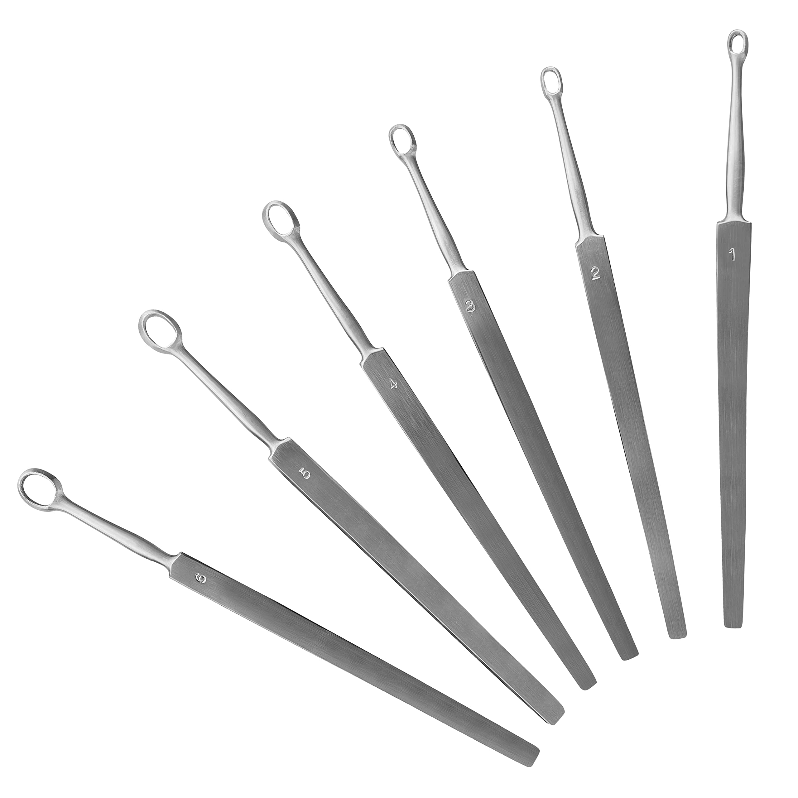 SURGICAL ONLINE 6 Pcs Set Fox Dermal Curettes Surgical ENT Medical Instruments 1, 2, 3, 4, 5, 6 mm