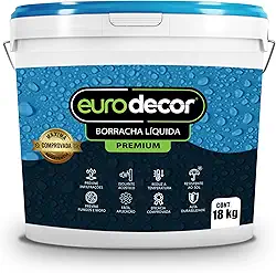 Borracha Líquida Premium Euro decor Impermeabilizante Tinta Emborrachada Flexível (Branco Neve, 18Kg)