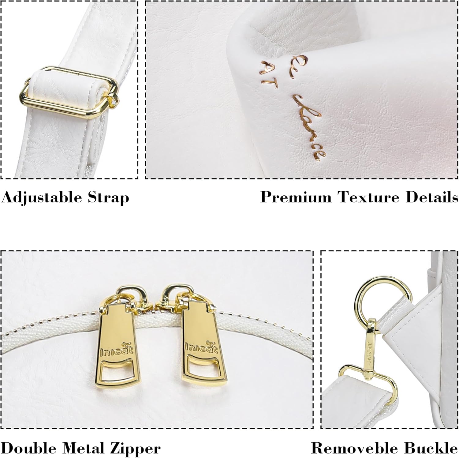 INICAT Crossbody Sling Bags Fanny Packs Leather Purses Chest Bag for Women - Image 4