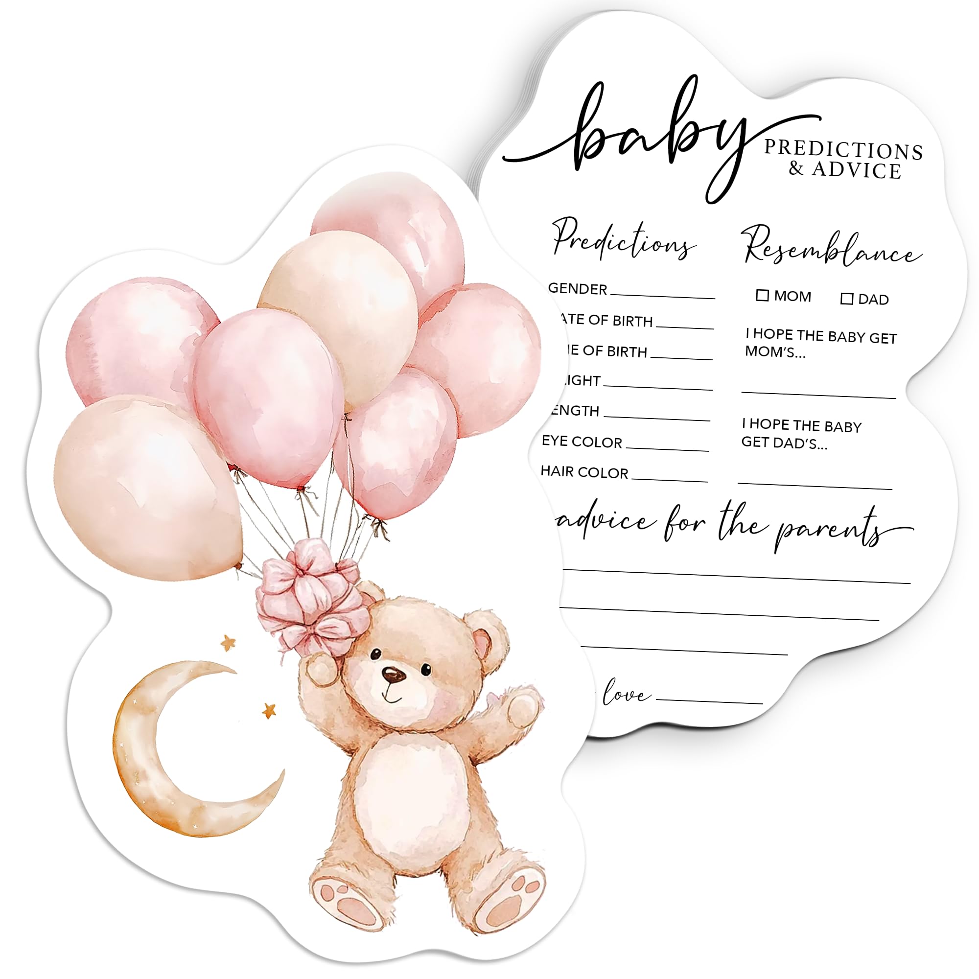 Photo 1 of *** SIMILAR MODEL *** BHTPNG 50 Pcs Double Side Baby Predictions & Advice Cards for New Parents Baby Shower Games for Wishes Decorations, Gender Reveal Games, Advice for New Parents to Be(Jungle Animals) -A06