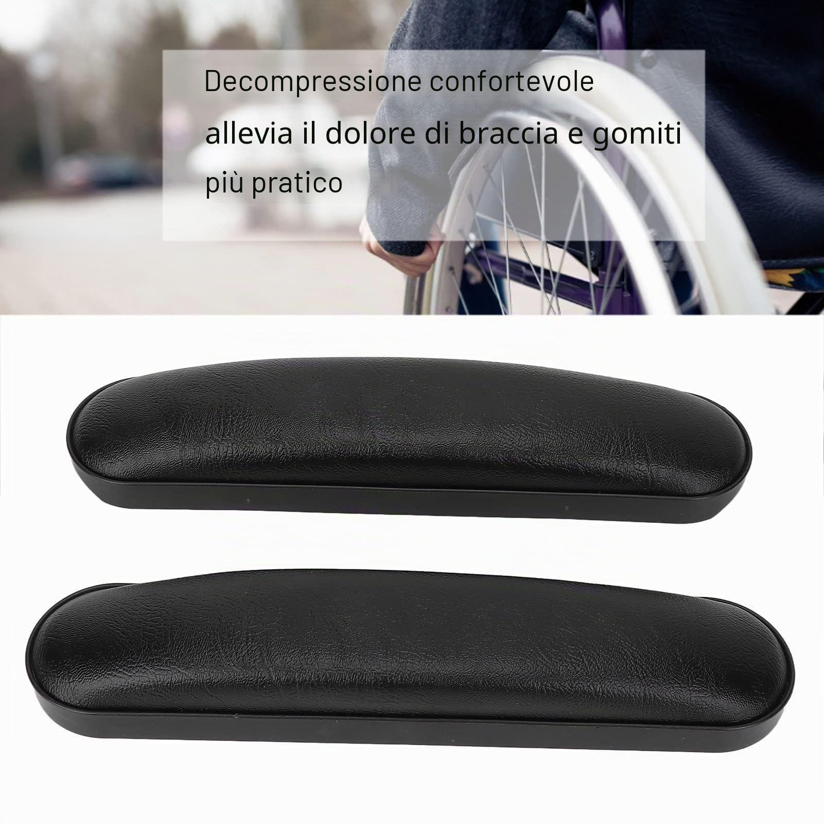 HERCHR Copertura del Bracciolo della Sedia a Rotelle, 2 Pezzi Copertura Imbottita per Bracciolo Universale per Sedia a Rotelle Accessori per Cuscino Antidecubito per la Sostituzione