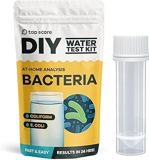 Tap Score DIY Bacteria Water Test Kit | At-Home Coliform & E. coli Detection | Results in Under 24 Hours | for Well or Drinking Water | Easy-to-Use Drinking Water Test (1 Pack)