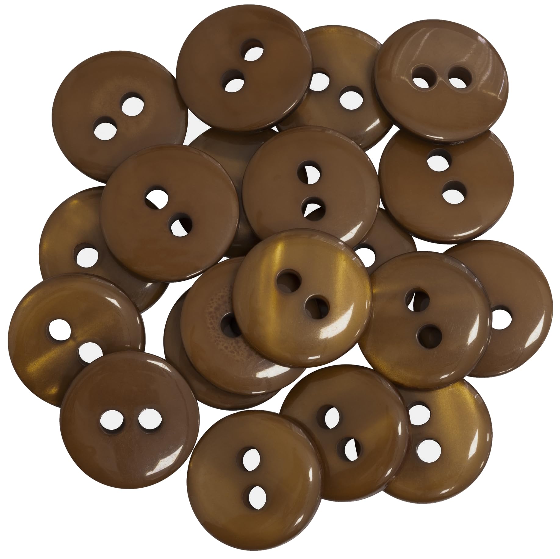 AERZETIX - C67876 - Pack of 20 Round Sewing Buttons Diameter 12.5 mm with 2 Holes L20 20L - Brown - Plastic - Haberdashery Sewing Clothing Fashion Decoration