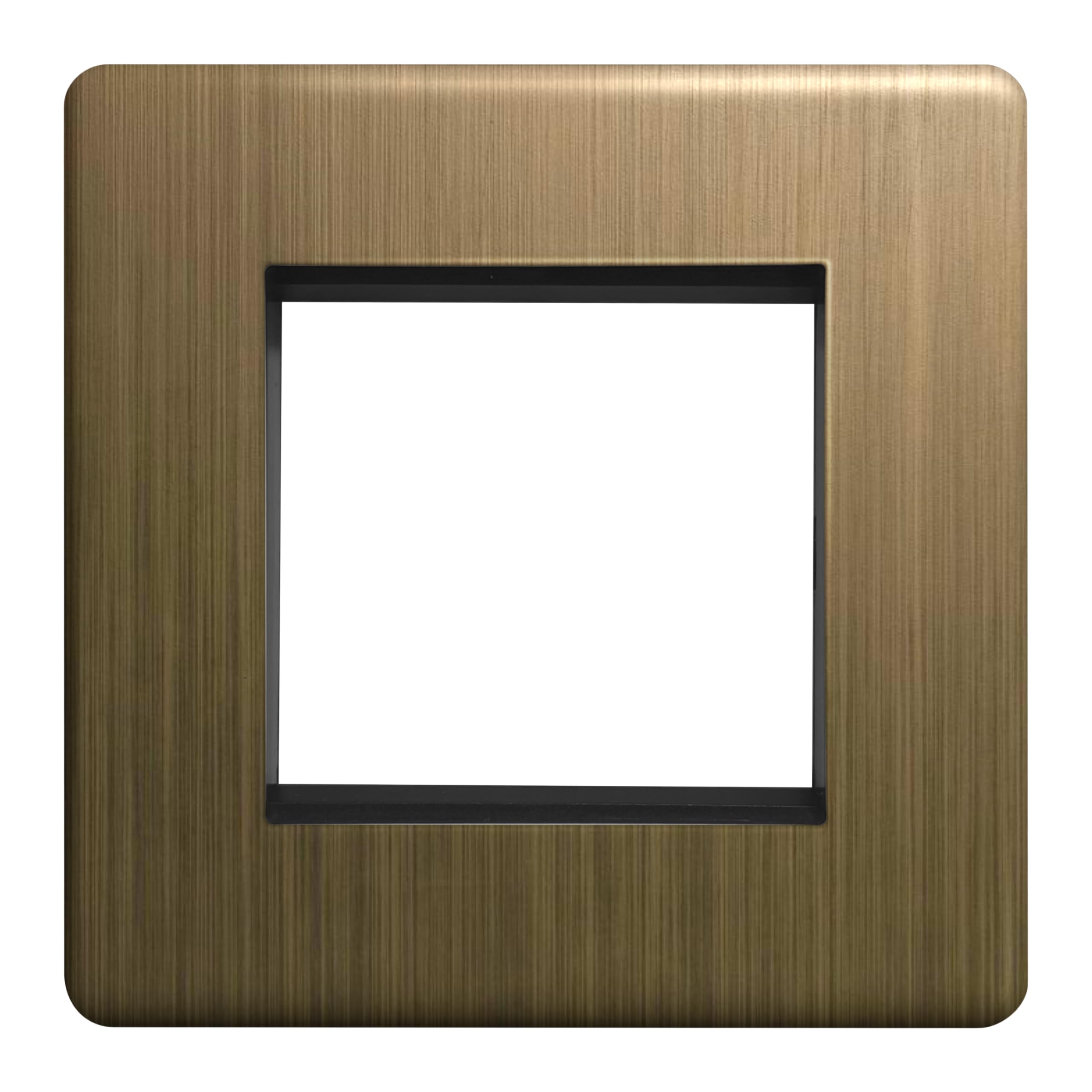 EVOGES Terra Modular Faceplates – Antique Brushed Brass, 1G / 2G / 4G – Euro Module Size 25x50mm, 50x50mm & 100x50mm – Decorative Wall Plates, UK Wiring Accessories (2 Gang)