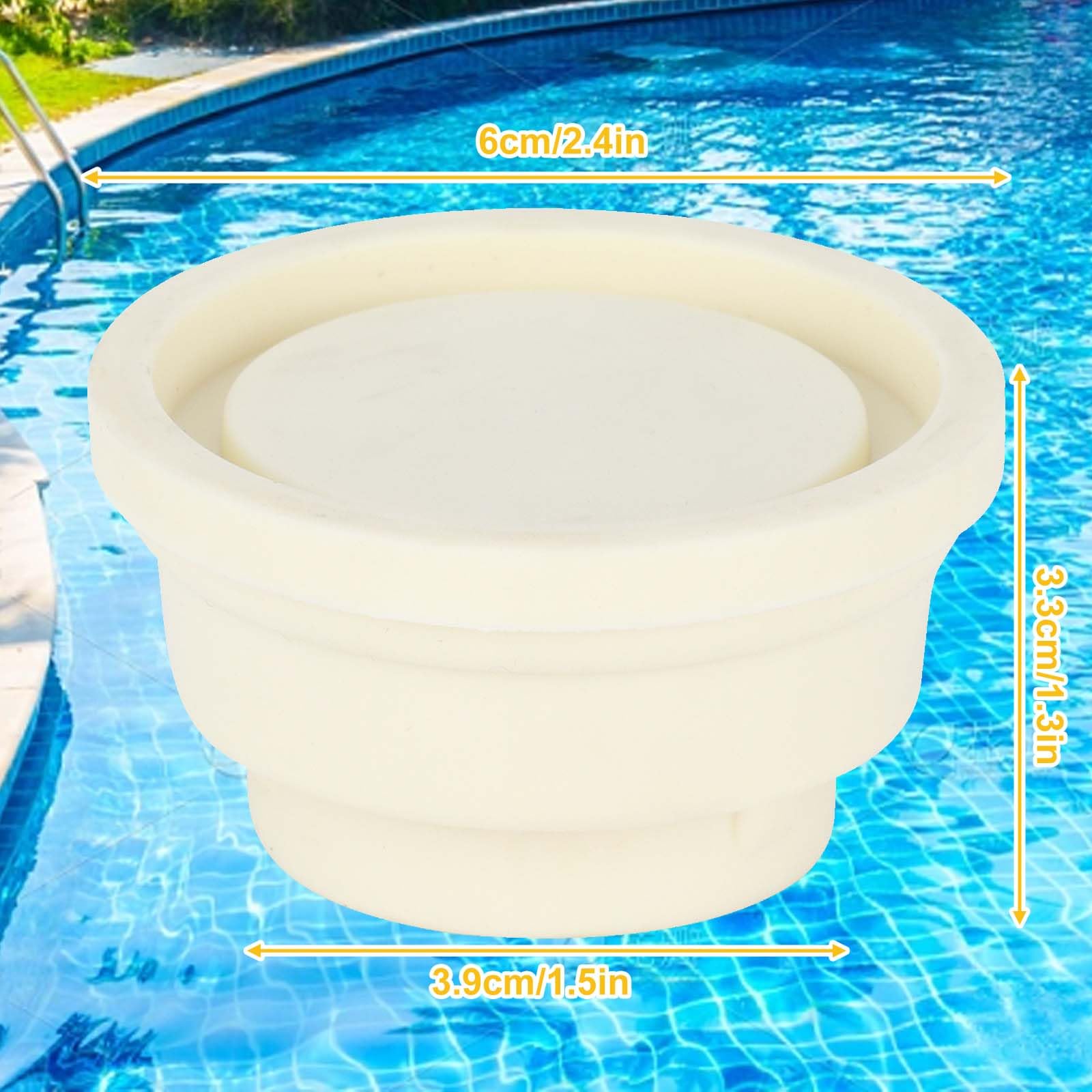 2 Pezzi Paraurti in Gomma per Scale da Piscina, Paracolpi Bianchi Per Scale da Piscina, Tappi in Gomma Per Piscine per il Fondo Delle Scalette, 6x3,9x3,3 cm
