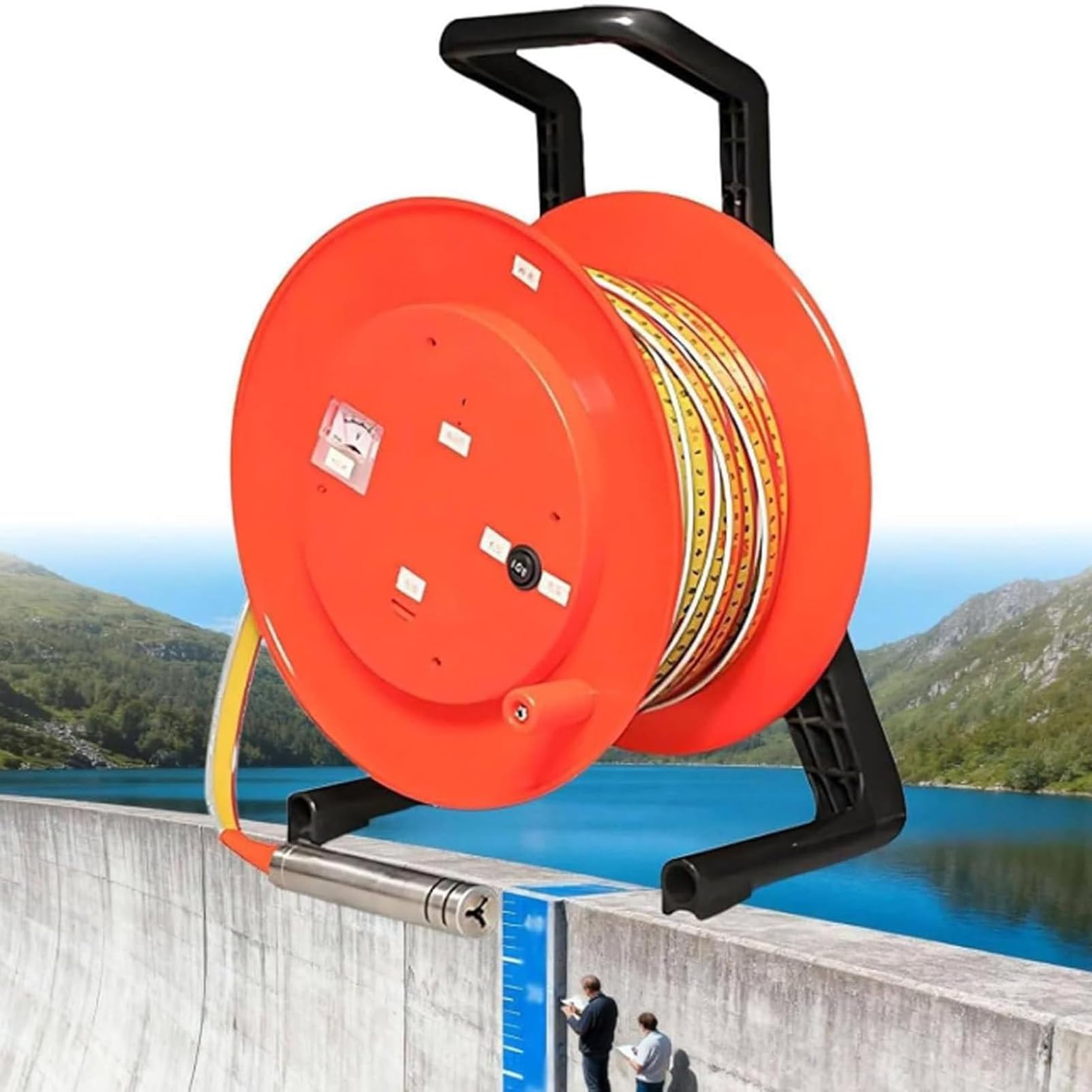 Portable Deep Well Water Level Meter 300M, Water Level Indicator for Borehole Depth Measurement, Seepage Line Analysis Tool,200m(656ft)