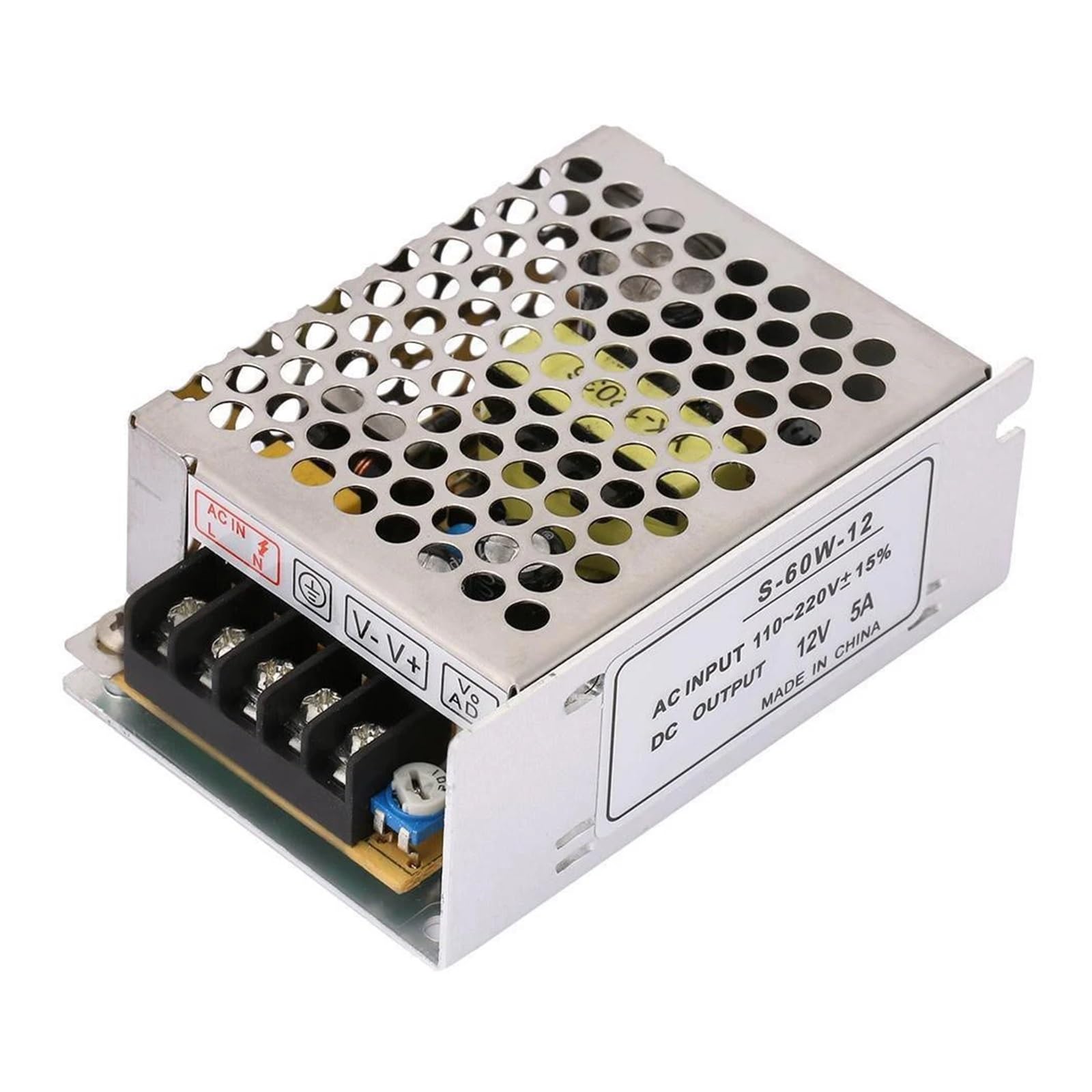 JVDDI LED Driver 12V 5A Power Supply Adapter 60W Transformer Switch 220 AC To DC for LED Strip