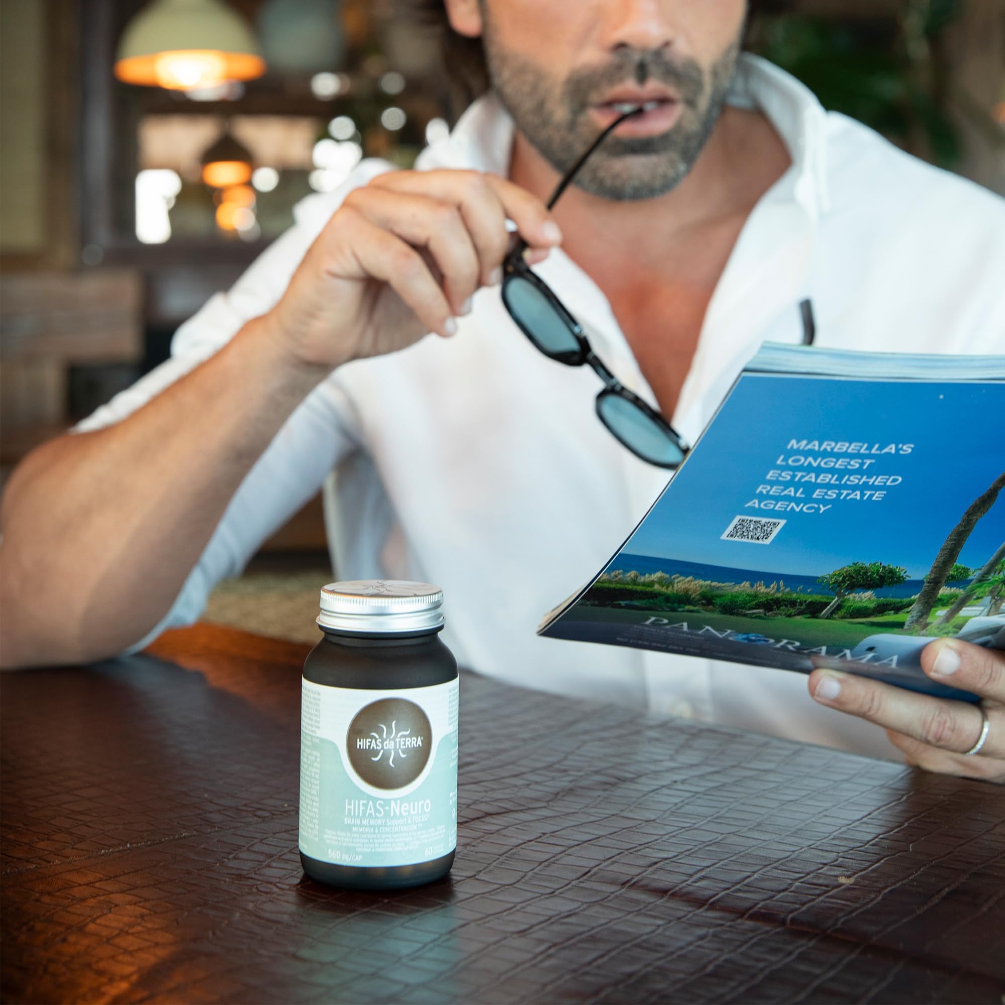 HIFAS DA TERRA - HIFAS-Neuro Suplemento para Memoria y Concentración con Extractos de Hongos Puros de Melena de León y Chaga, Vitaminas B6 y B12 - Apoya Cognición y Concentración - Refill 60 Cápsulas