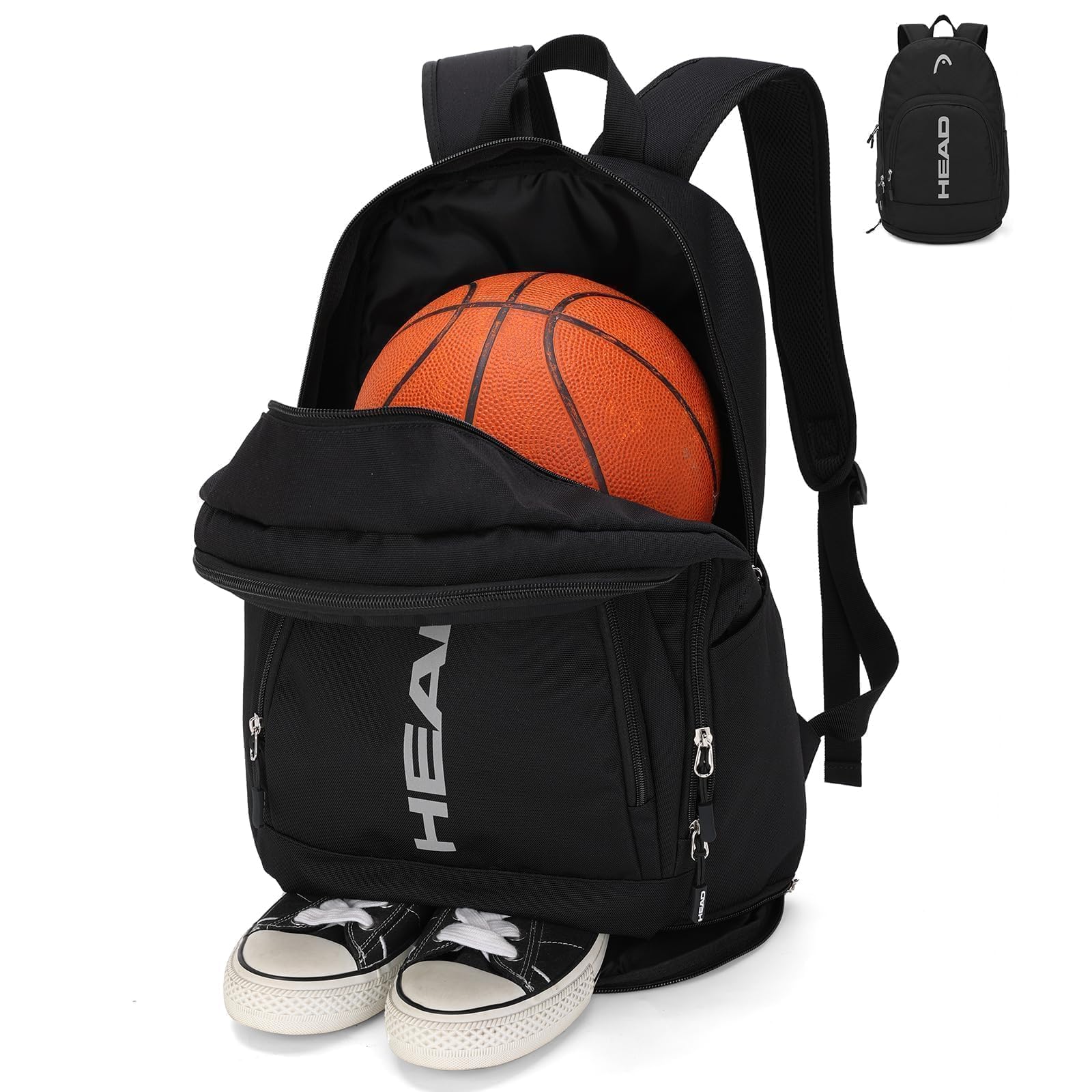 HEAD Mochila de viaje impermeable para mujeres y hombres, mochila ligera para laptop, bolsa para computadora portátil de 15.6 pulgadas