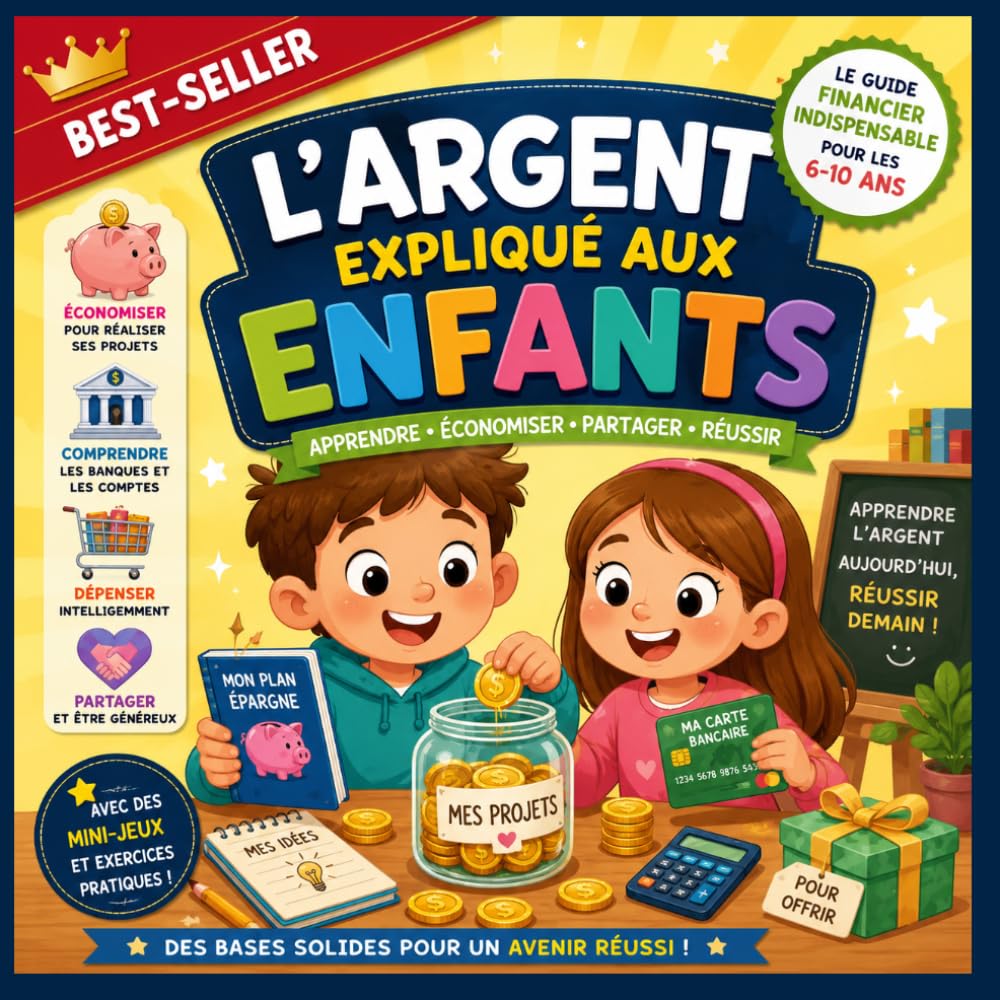 L’argent expliqué aux Enfants: Apprendre à gérer son argent, économiser, dépenser et partager en s’amusant !