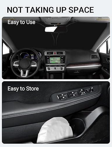 Vista 272 de Proadsy Parasol para parabrisas para BMW X1 F48 2016-2022 de 4 capas plegable, protector de parasol frontal que bloquea los rayos UV y mantiene